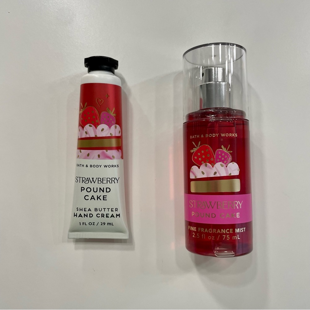 NWT Bath and Body Works Strawberry Pound Cake Bundle